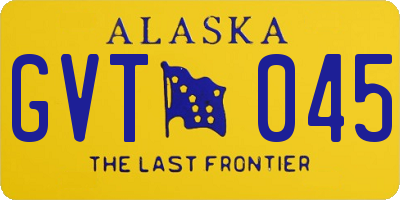 AK license plate GVT045