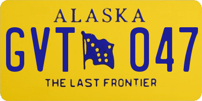 AK license plate GVT047