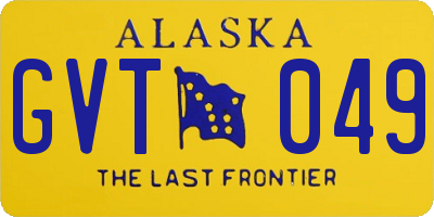 AK license plate GVT049