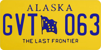 AK license plate GVT063