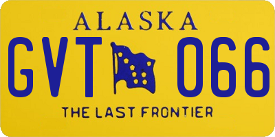 AK license plate GVT066