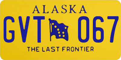 AK license plate GVT067