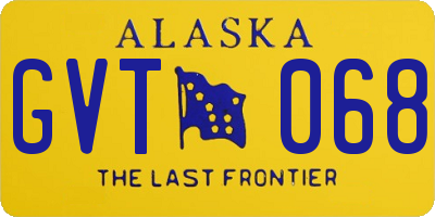 AK license plate GVT068