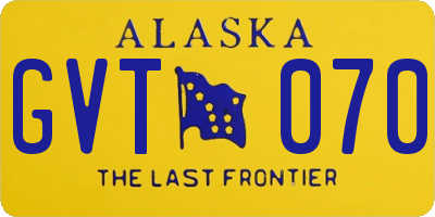 AK license plate GVT070