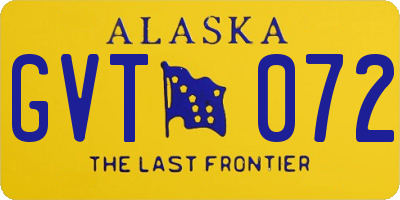 AK license plate GVT072