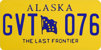 AK license plate GVT076