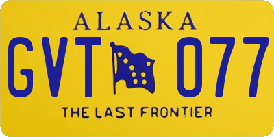 AK license plate GVT077