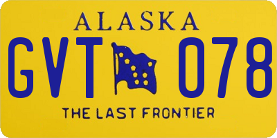 AK license plate GVT078