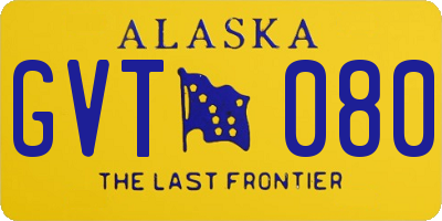 AK license plate GVT080