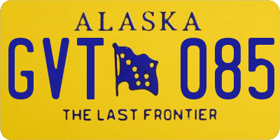 AK license plate GVT085