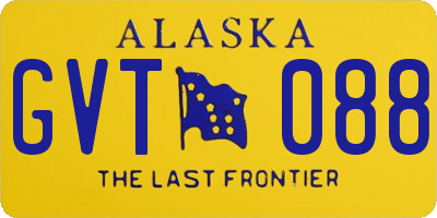 AK license plate GVT088