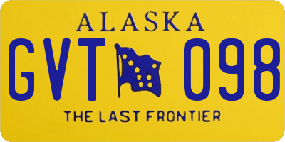 AK license plate GVT098