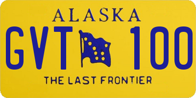 AK license plate GVT100