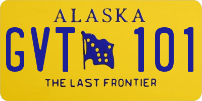 AK license plate GVT101