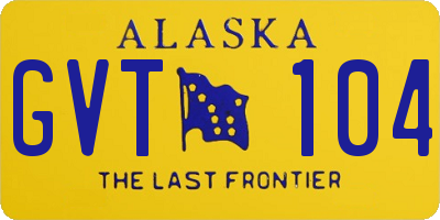 AK license plate GVT104