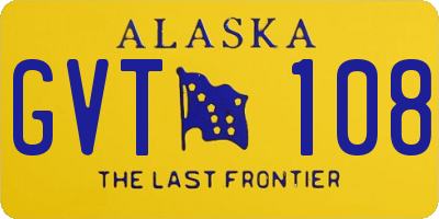 AK license plate GVT108