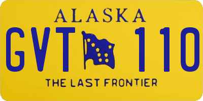 AK license plate GVT110