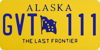 AK license plate GVT111