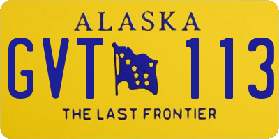 AK license plate GVT113