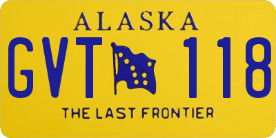 AK license plate GVT118