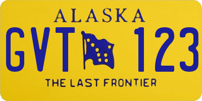 AK license plate GVT123