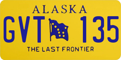 AK license plate GVT135