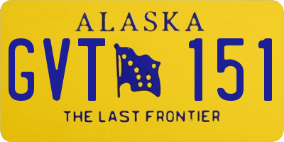 AK license plate GVT151