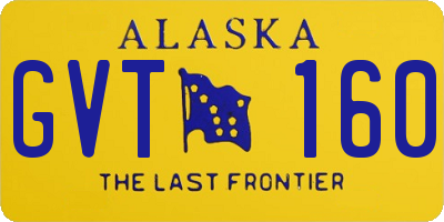 AK license plate GVT160