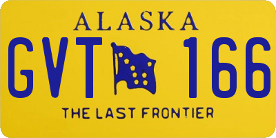 AK license plate GVT166