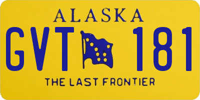 AK license plate GVT181