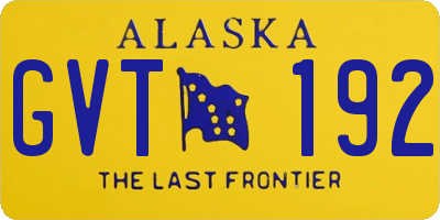 AK license plate GVT192