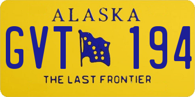 AK license plate GVT194