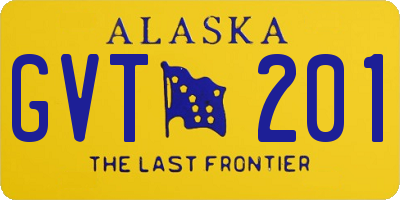 AK license plate GVT201