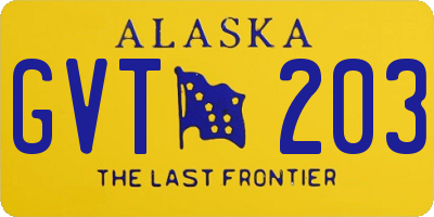 AK license plate GVT203