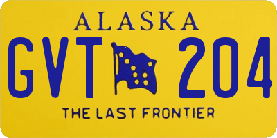 AK license plate GVT204