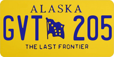 AK license plate GVT205