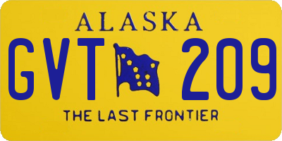 AK license plate GVT209