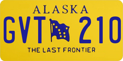 AK license plate GVT210