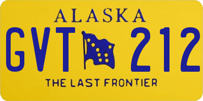 AK license plate GVT212