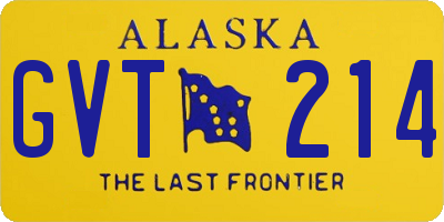 AK license plate GVT214