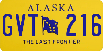 AK license plate GVT216