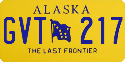 AK license plate GVT217