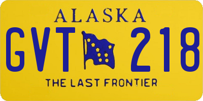 AK license plate GVT218