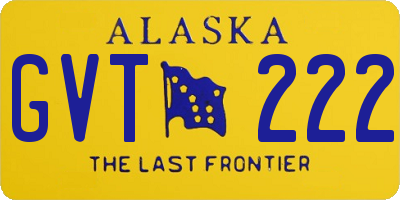 AK license plate GVT222