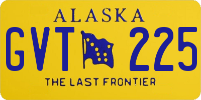 AK license plate GVT225