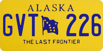 AK license plate GVT226