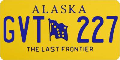 AK license plate GVT227