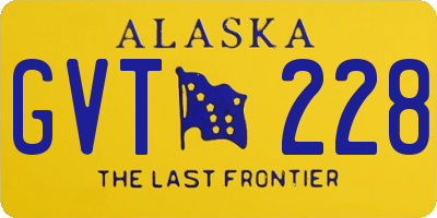 AK license plate GVT228