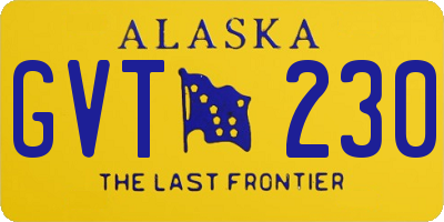 AK license plate GVT230