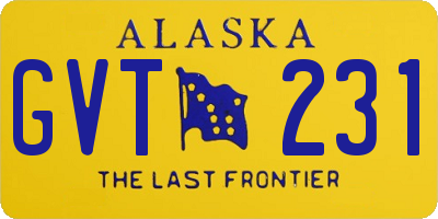 AK license plate GVT231